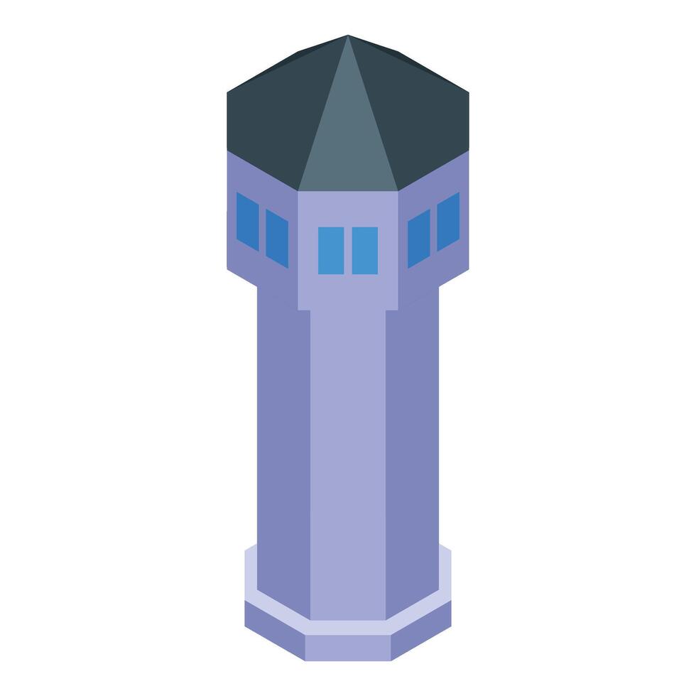 Airport control tower standing tall in isometric view vector