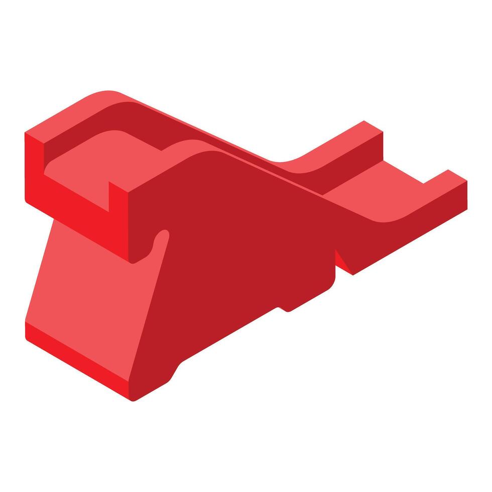 Red children slide standing on a white background vector