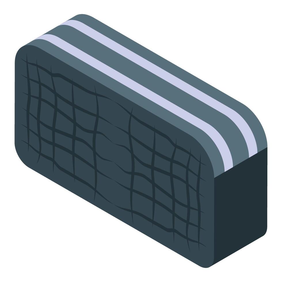 Black chocolate bar with white filling isometric view vector