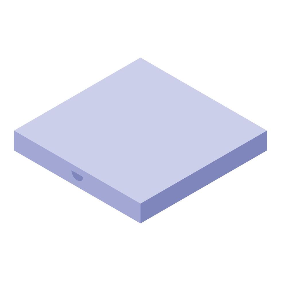 Closed light purple pizza box isometric view vector