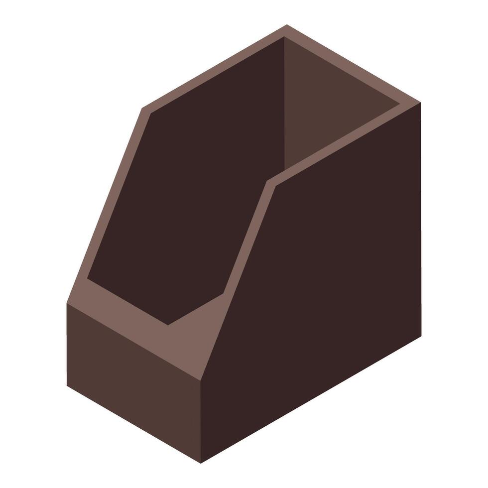 Empty cardboard box standing upright isometric view vector