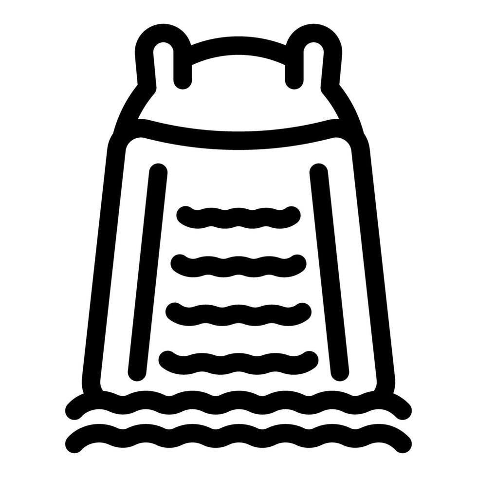Inflatable water slide standing in swimming pool icon vector