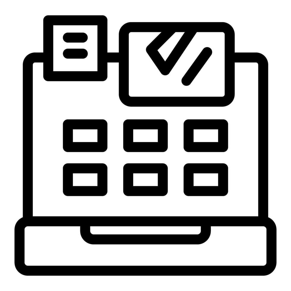 Credit card machine processing payment with printed receipt vector