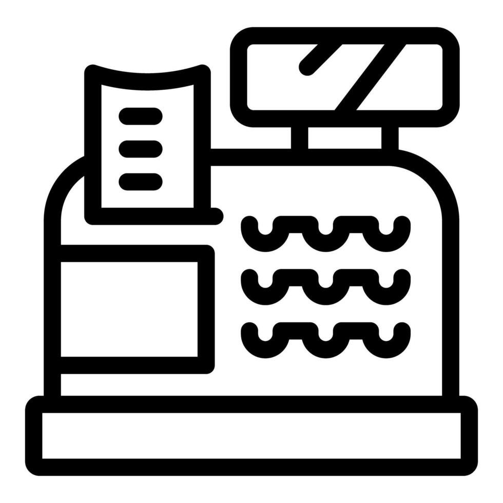 Cash register printing receipt for customer in store vector