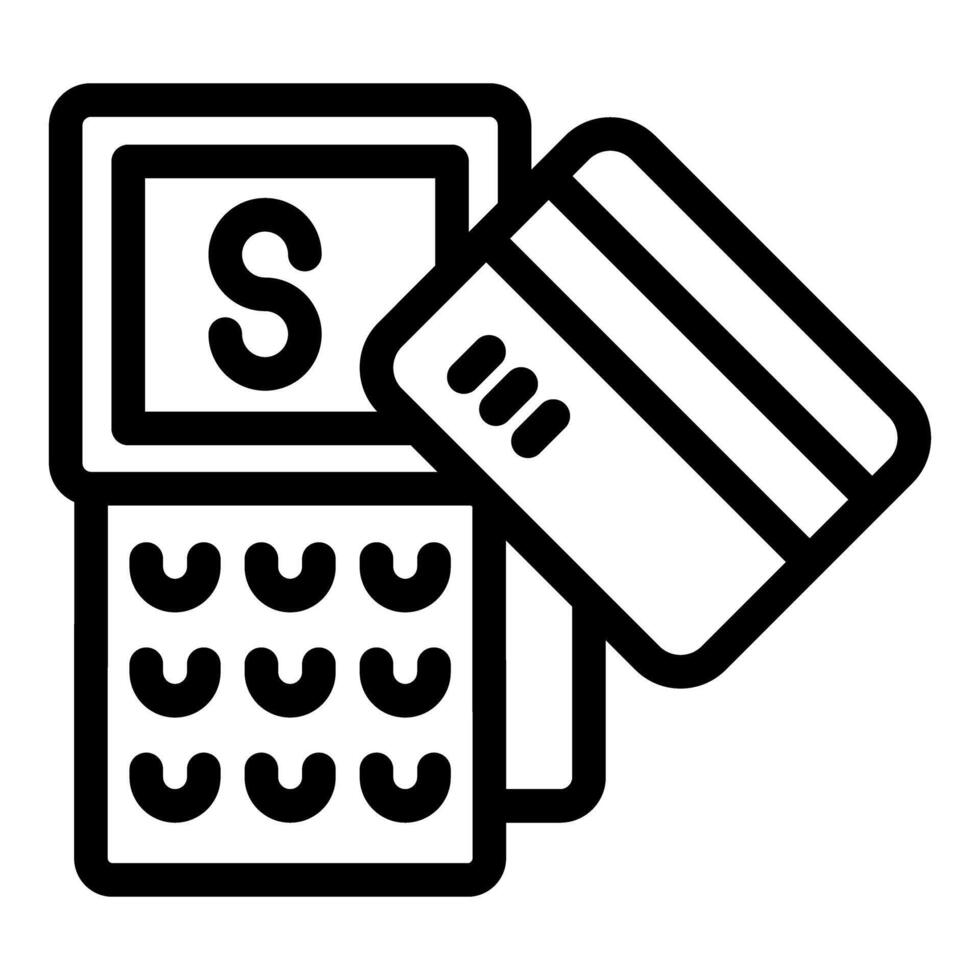 Credit card being inserted in pos terminal for payment vector