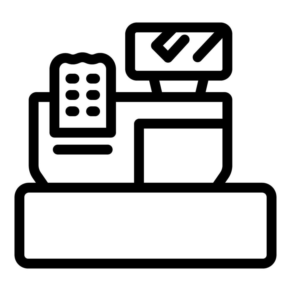 Cash register printing receipt showing successful payment vector