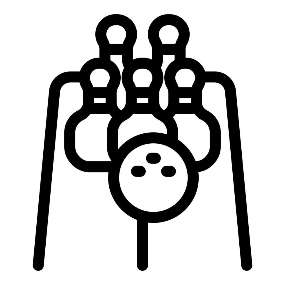 Bowling ball aiming at pins icon outline style vector