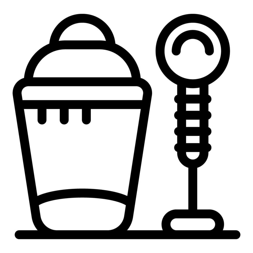 Bartender preparing cocktail using boston shaker and muddler vector
