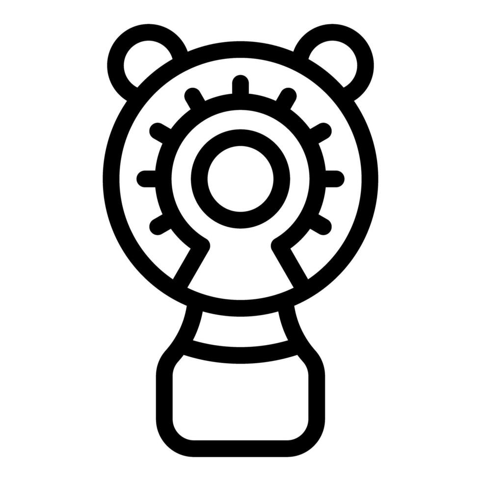 Handheld fan blowing refreshing air, cooling device for hot summer days vector