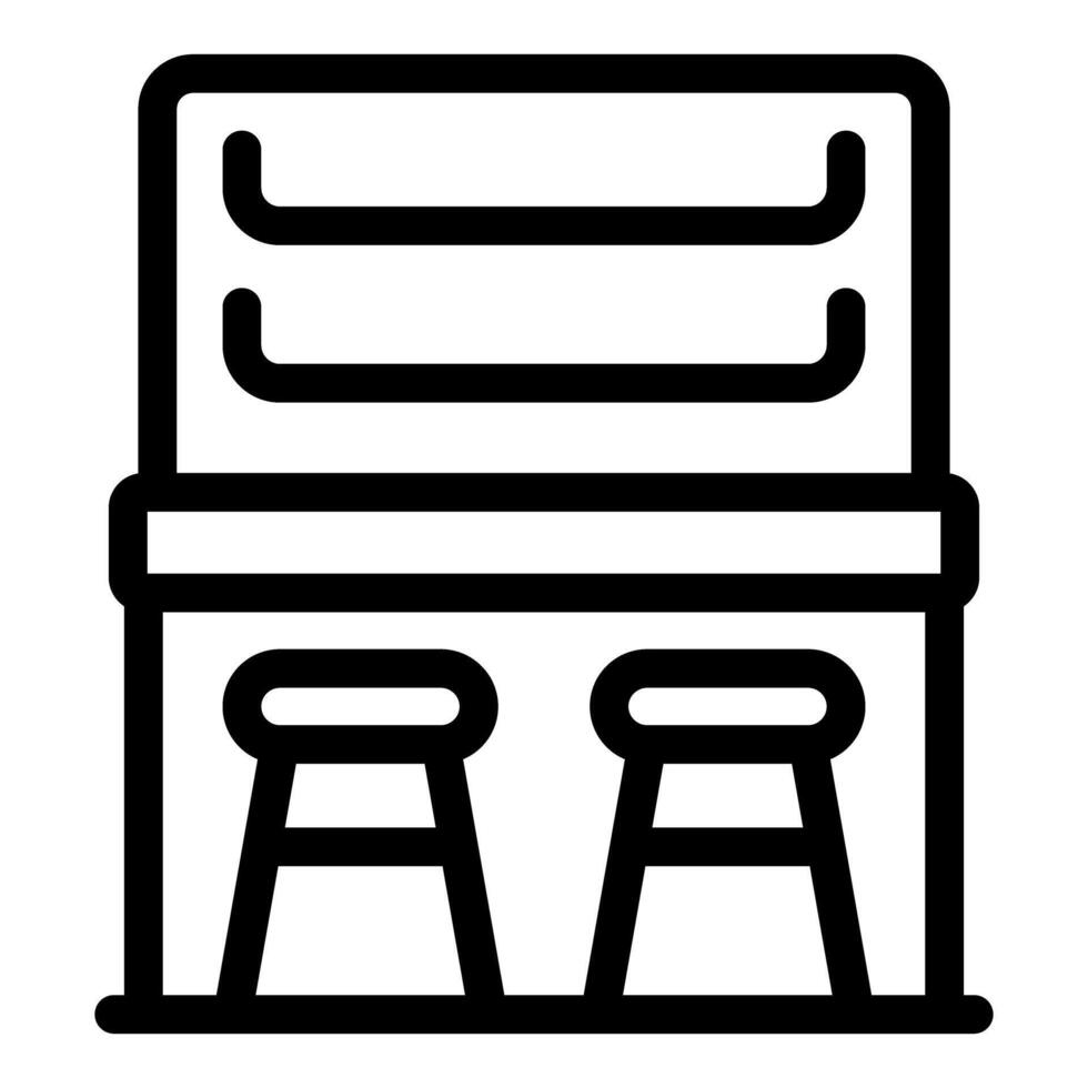 Bar counter with stools offering seating for customers enjoying drinks vector