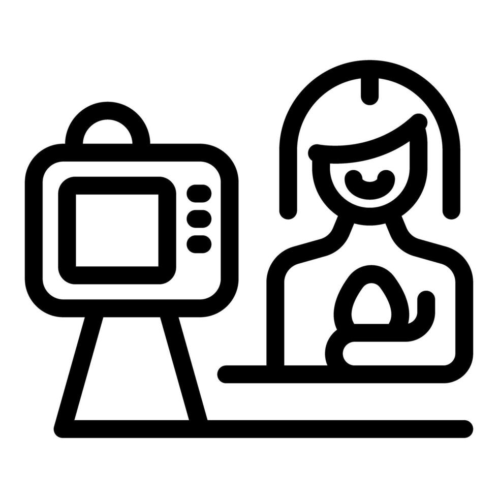 Food blogger broadcasting online culinary show from home studio vector