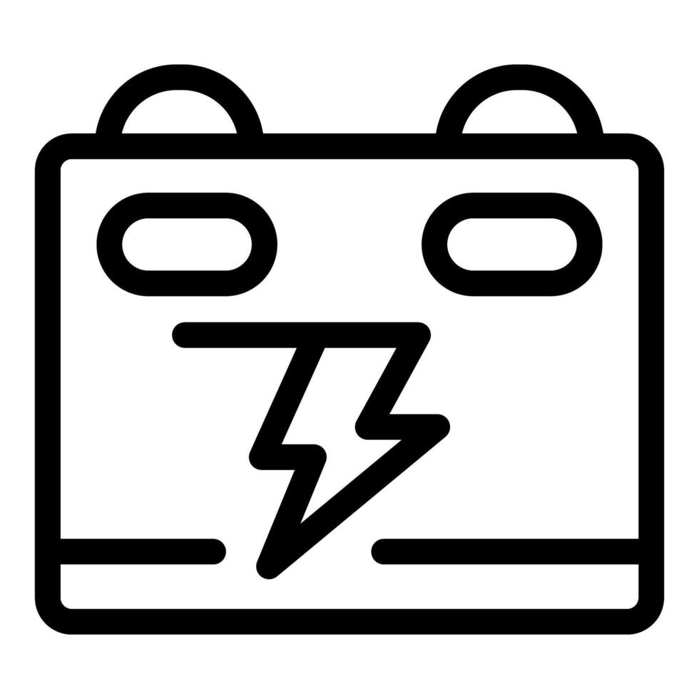 Car battery icon showing energy and power vector