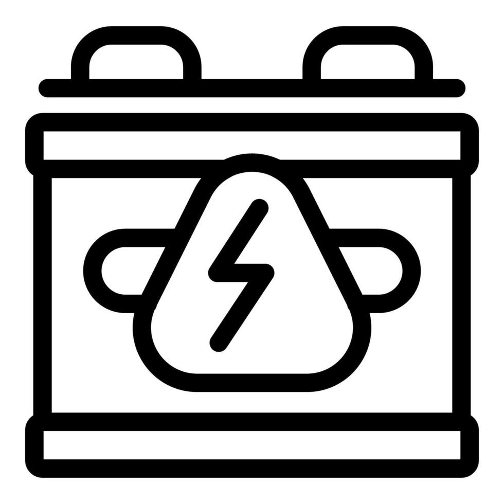 Car battery icon showing electricity and power vector