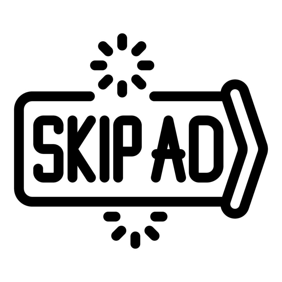 Skip ad button with loading icon for website or app vector