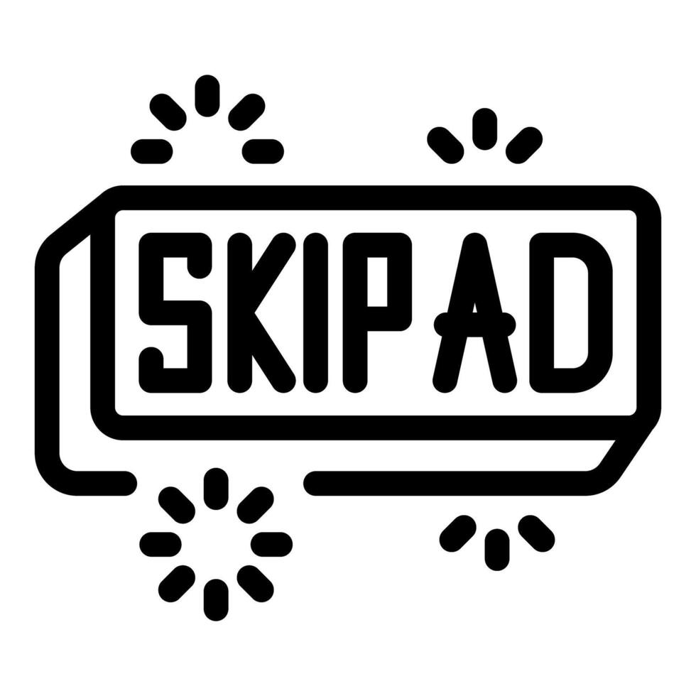 Skip ad button blinking showing advertisement is loading vector