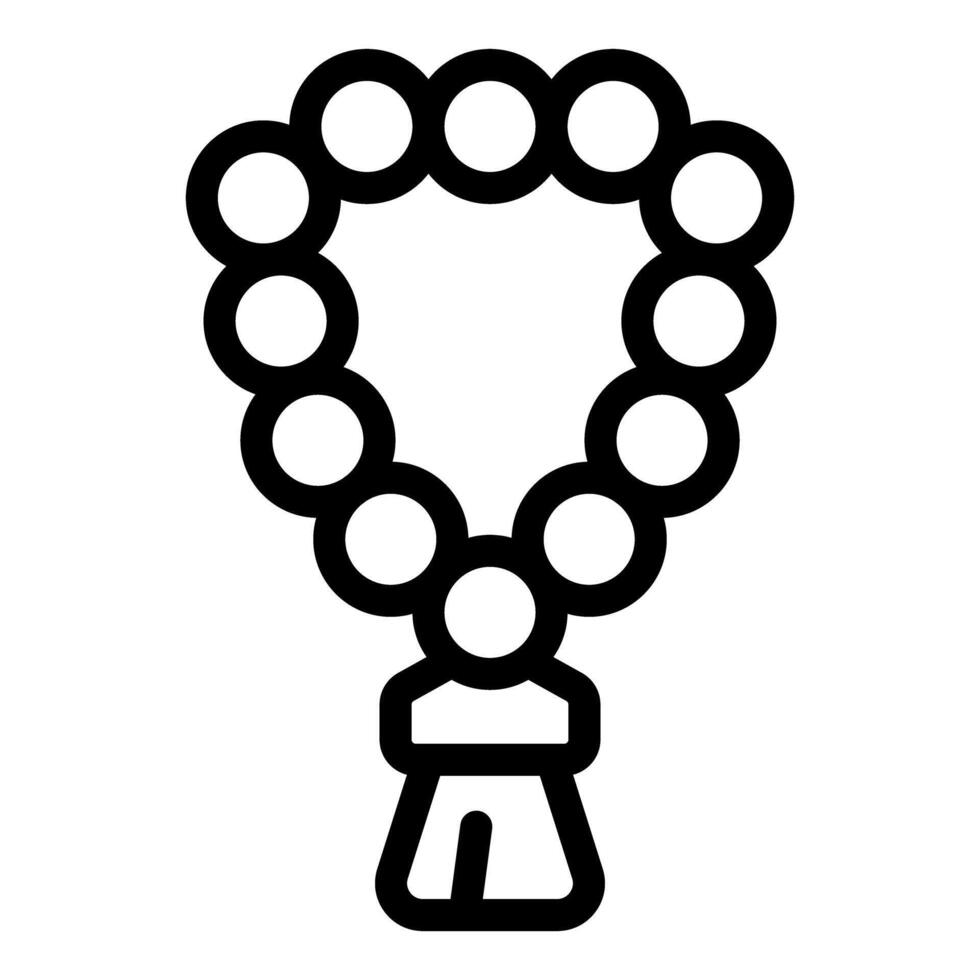 Rosary beads icon representing religion and spirituality vector