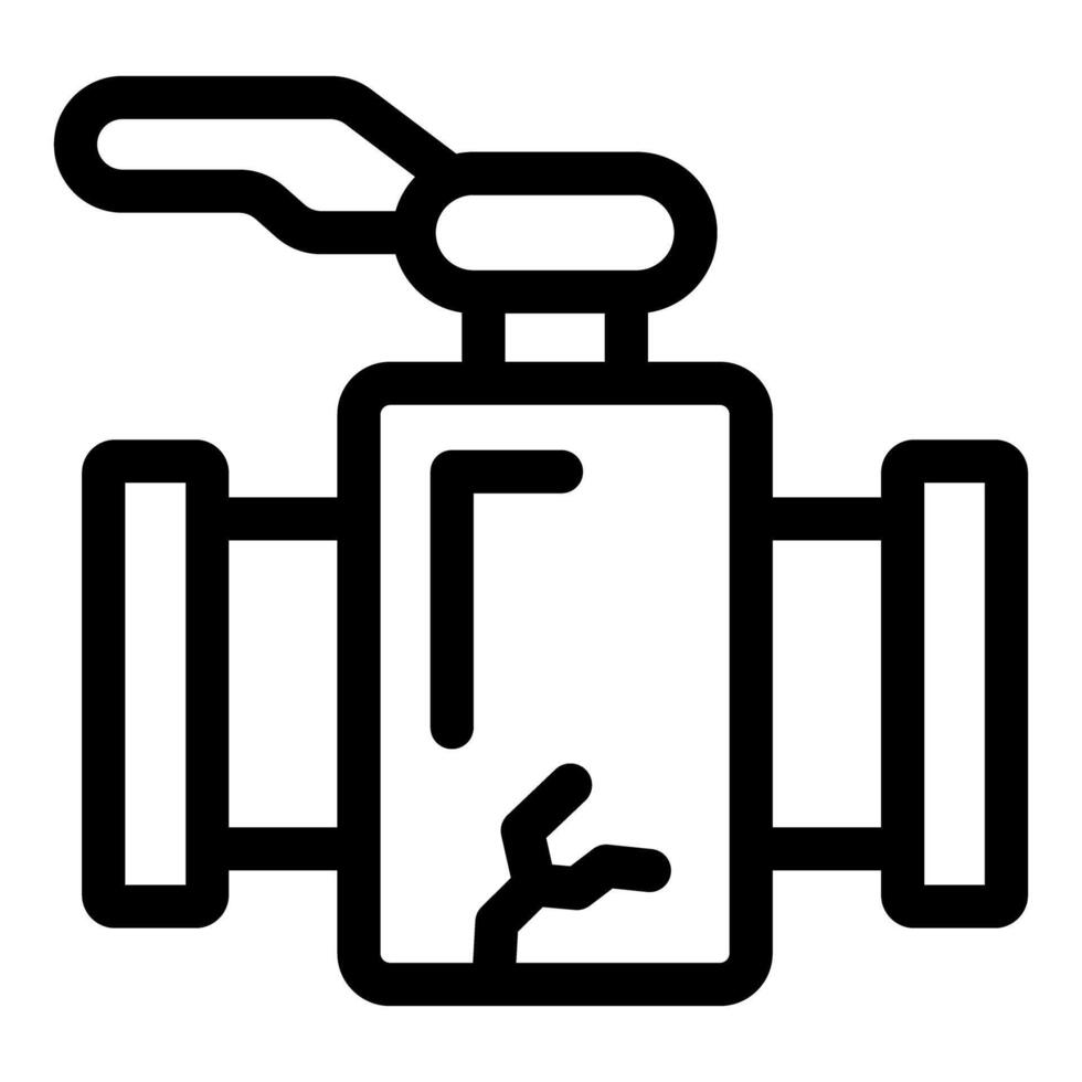 Broken water valve showing plumbing damage icon vector