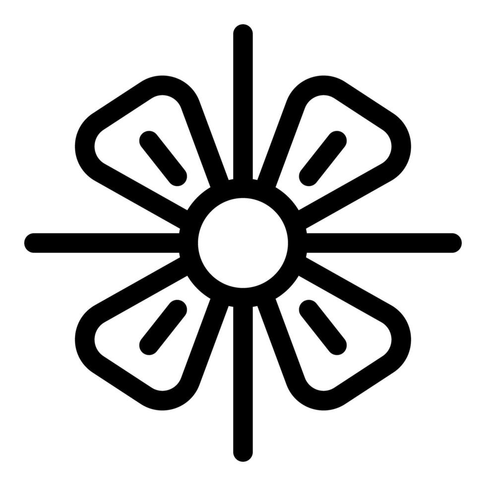 Ventilator fan cooling system with rotating blades icon vector