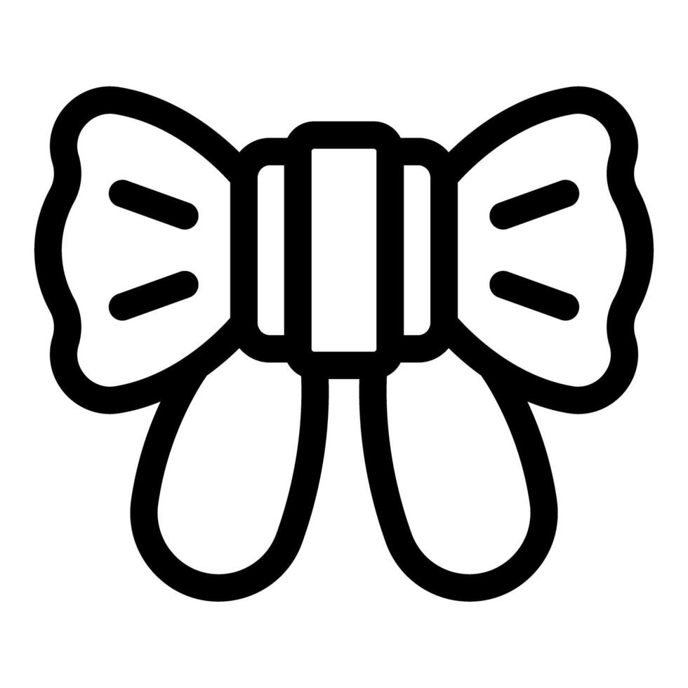 Black outline icon of a bow tie showing fashion and style vector