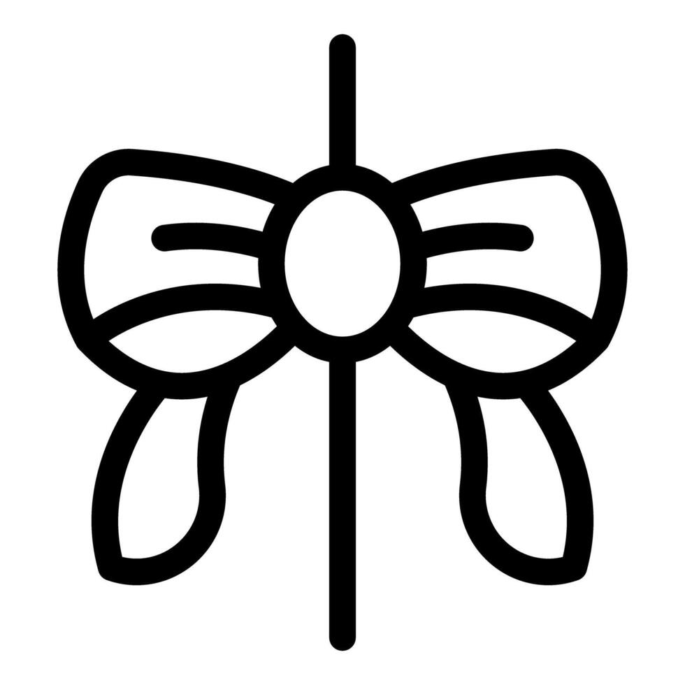 Big knotted bow hanging on a string icon vector