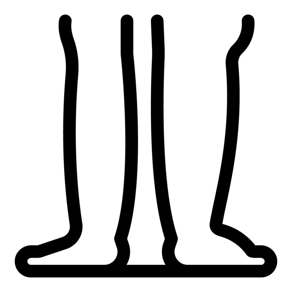 Three pairs of legs standing on the floor icon vector