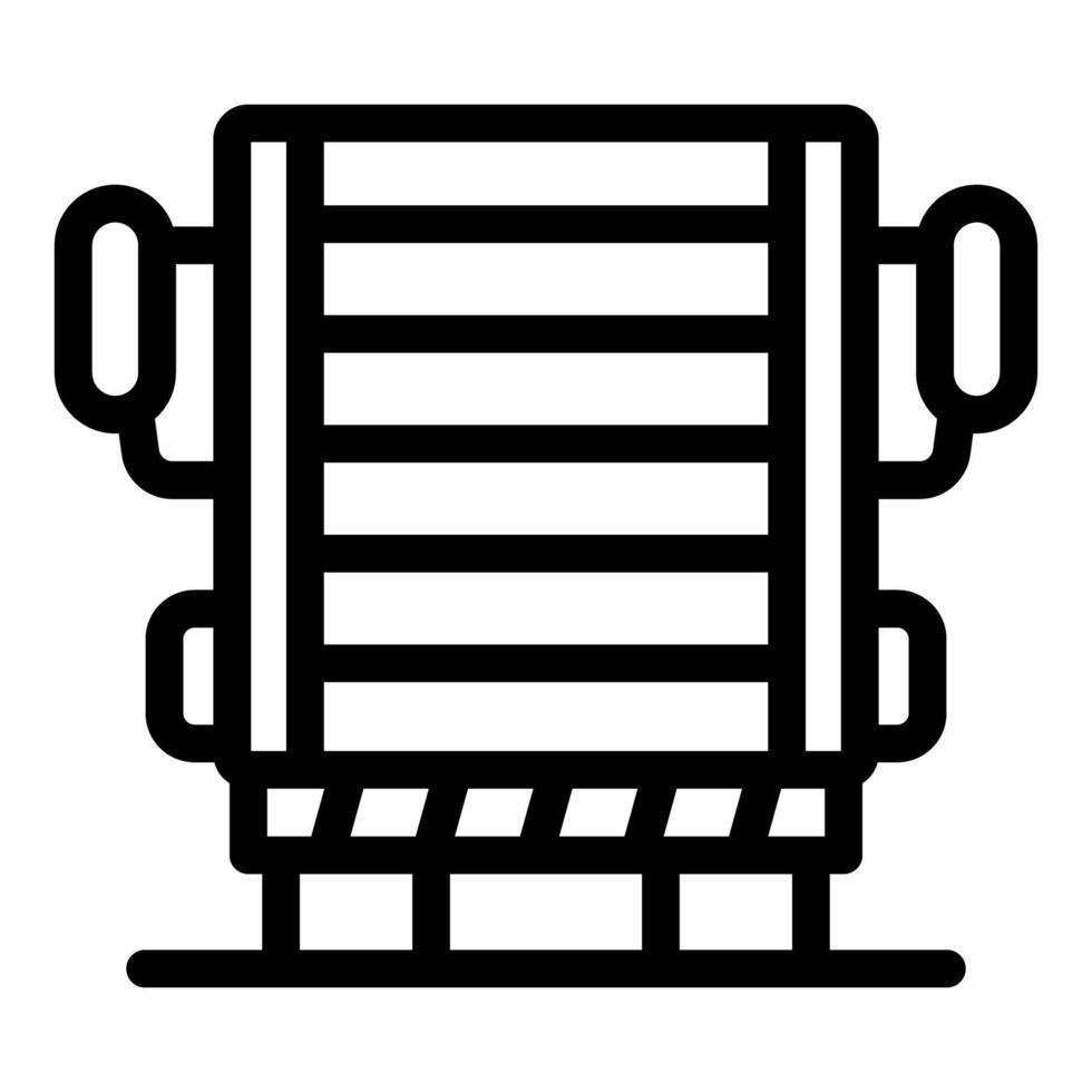 Car radiator part protecting engine from overheating line icon vector