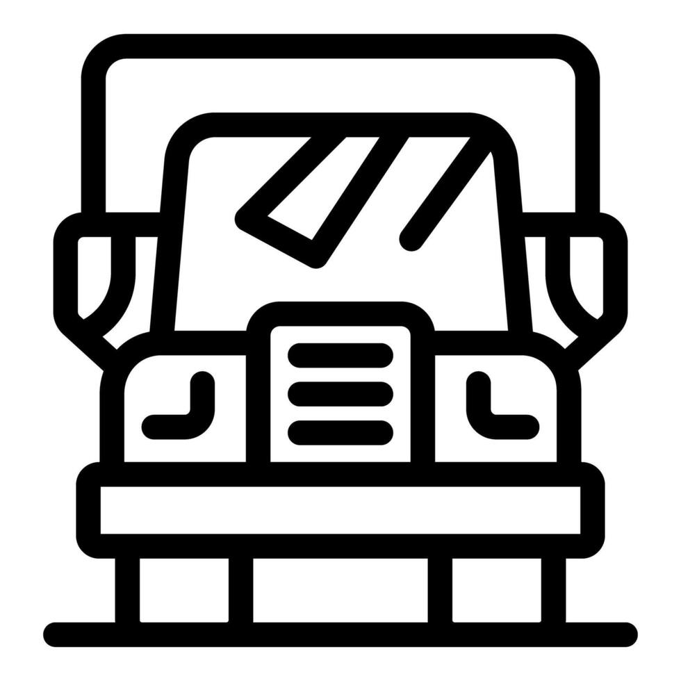 Truck delivering goods using gps navigation system icon vector