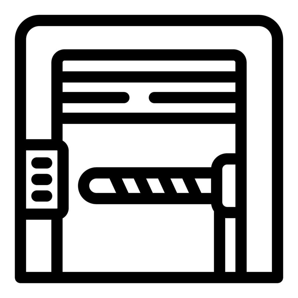 Parking garage gate closing symbolising security and access control vector