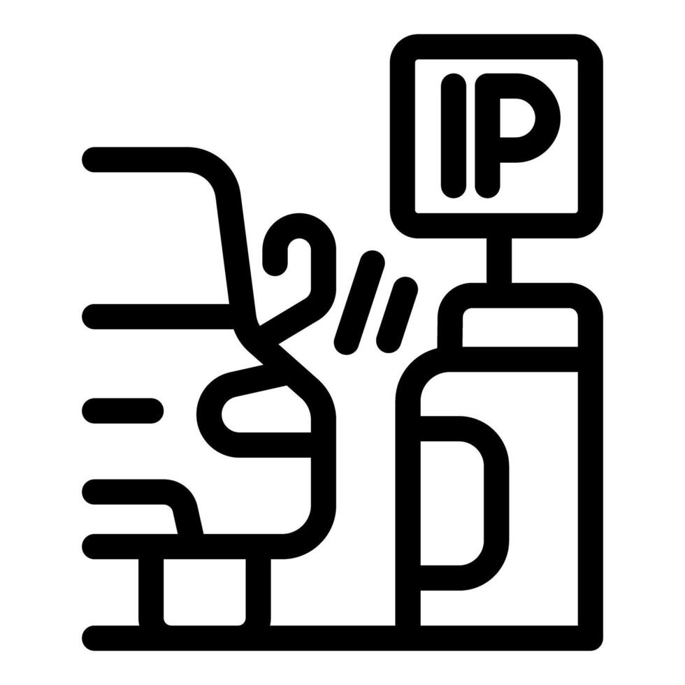 Driver paying for parking using contactless payment system icon vector