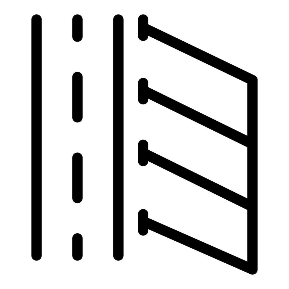 Road barrier closing access to the roadway with vertical steel beams vector