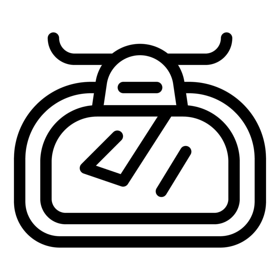 Cable car taking tourists up mountain viewpoint line icon vector