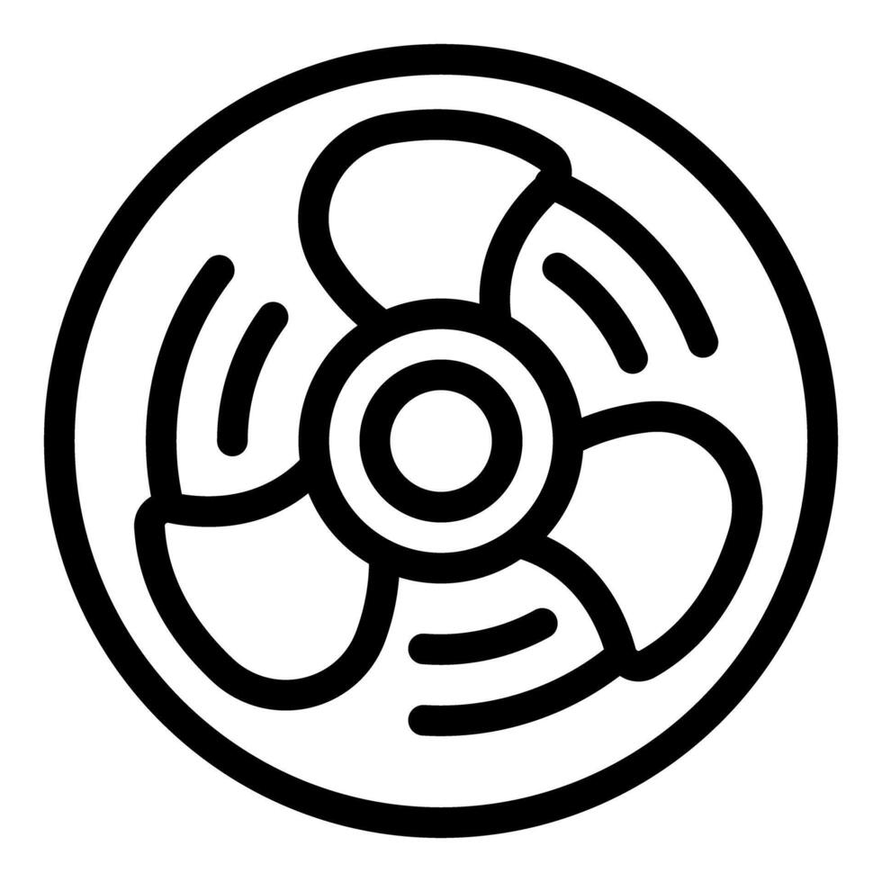 Ventilator fan rotating and creating airflow in the room vector
