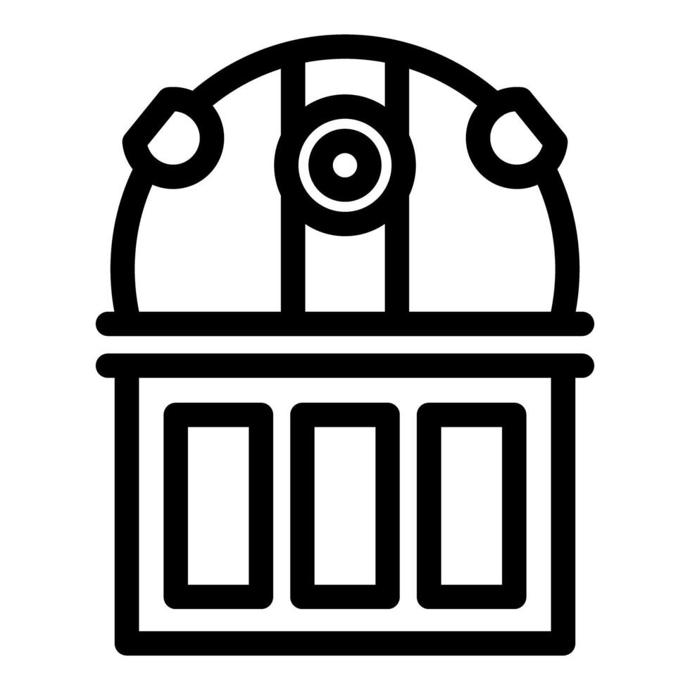 Simple line art icon of an observatory building facade vector