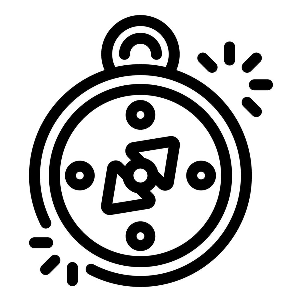 Magnetic compass showing direction with north arrow pointing up vector