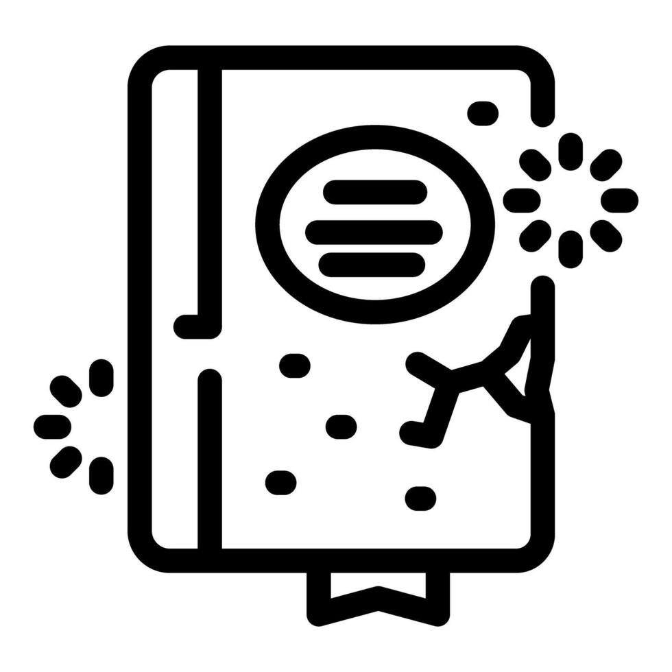 Ancient spellbook glowing with magic and power vector