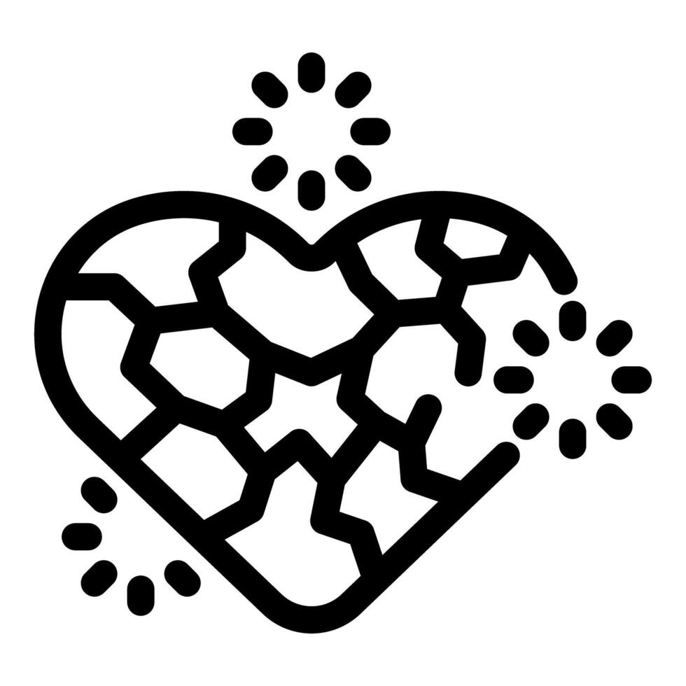 Broken heart shattering with explosions around representing heartbreak vector