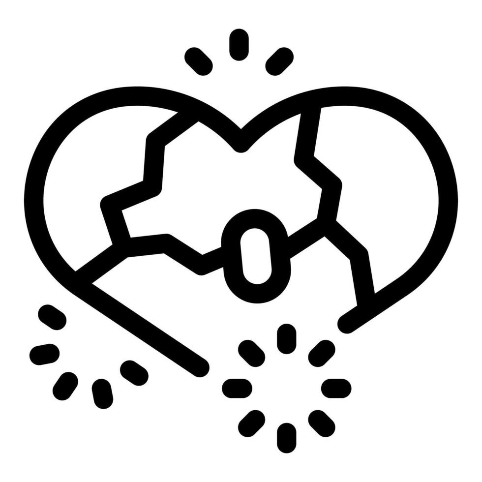 Broken heart exploding with shards flying, concept of heartbreak vector