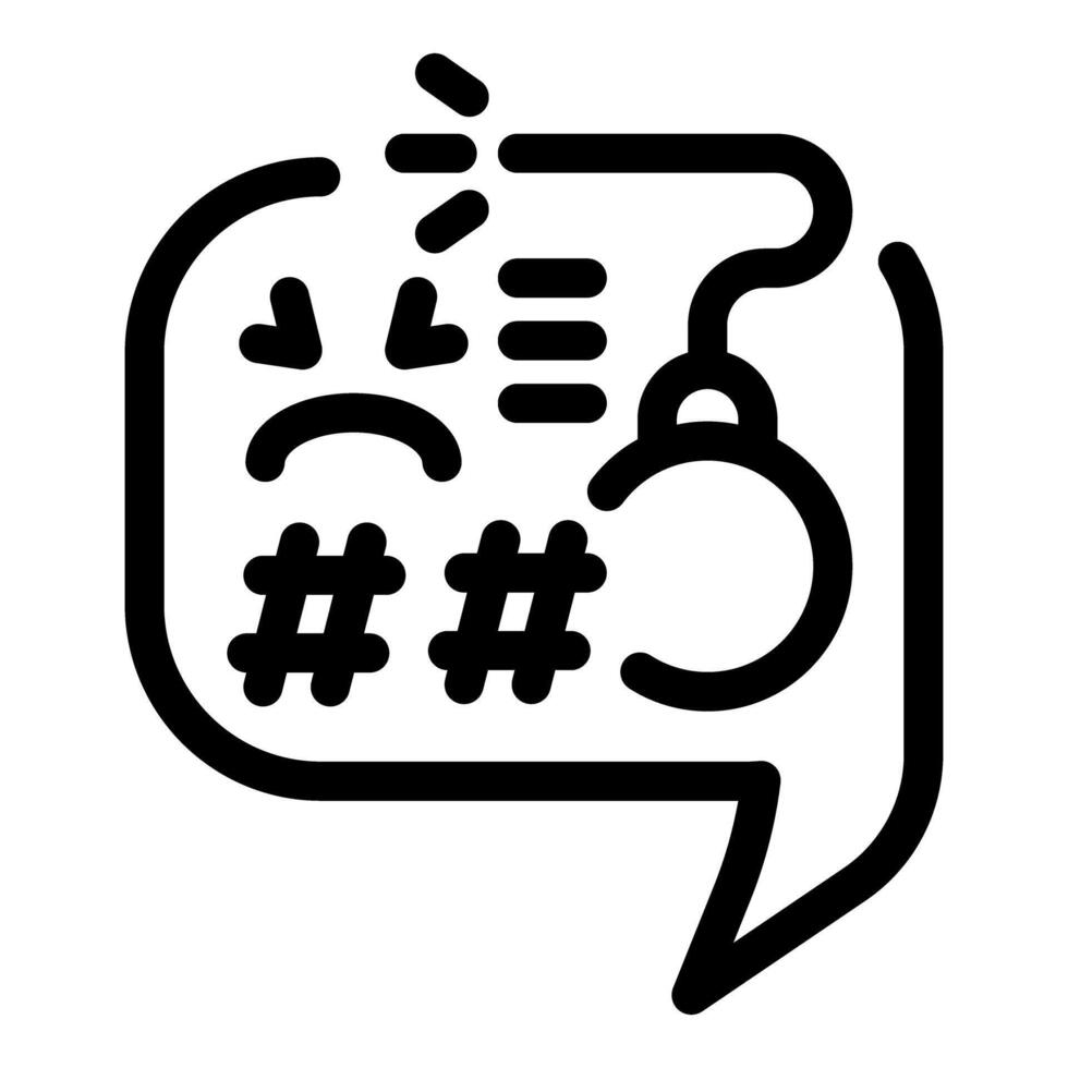 Speech bubble expressing cyberbullying with emojis and symbols vector