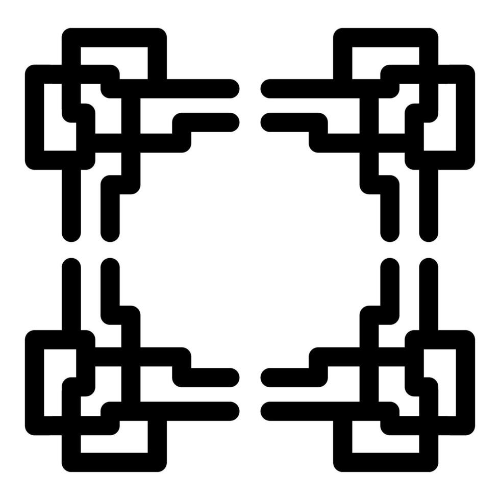 Abstract geometric shape forming modern square frame vector