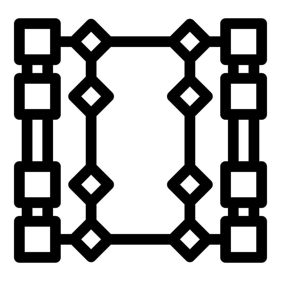 Blockchain technology connecting blocks with cryptographic hash function vector