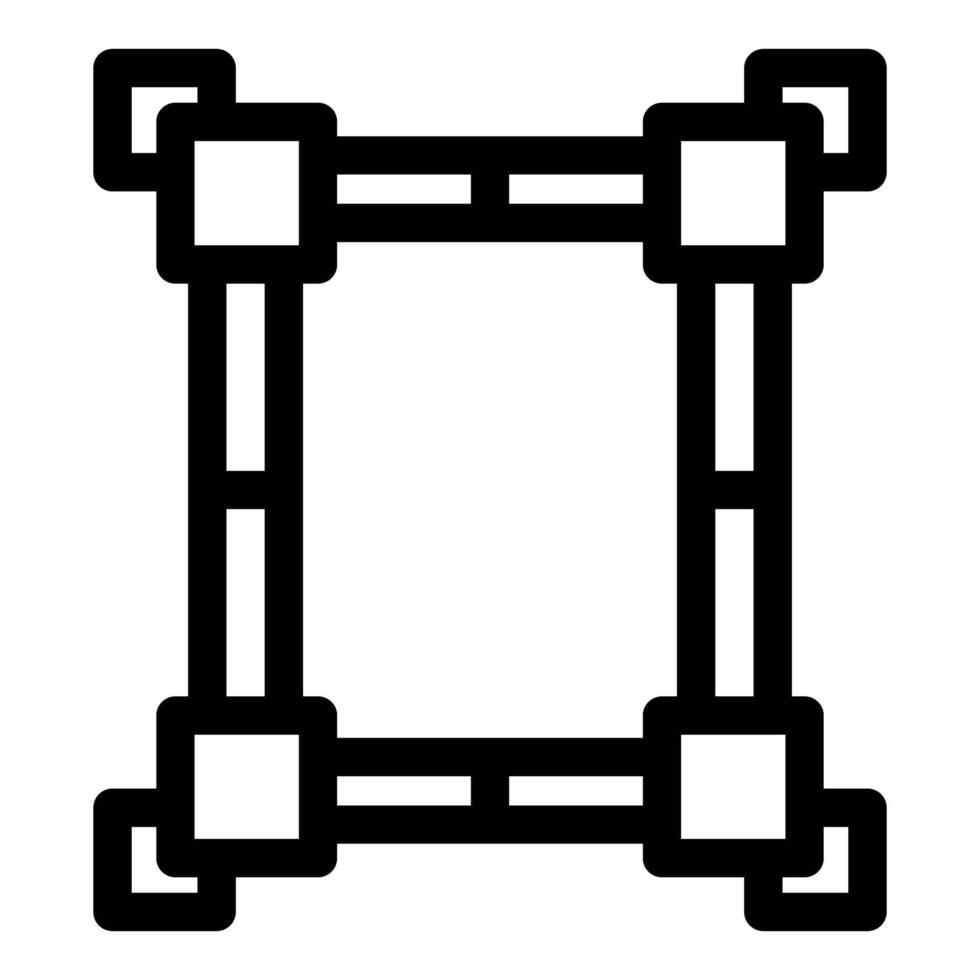 Black outline icon representing a scaffolding structure vector