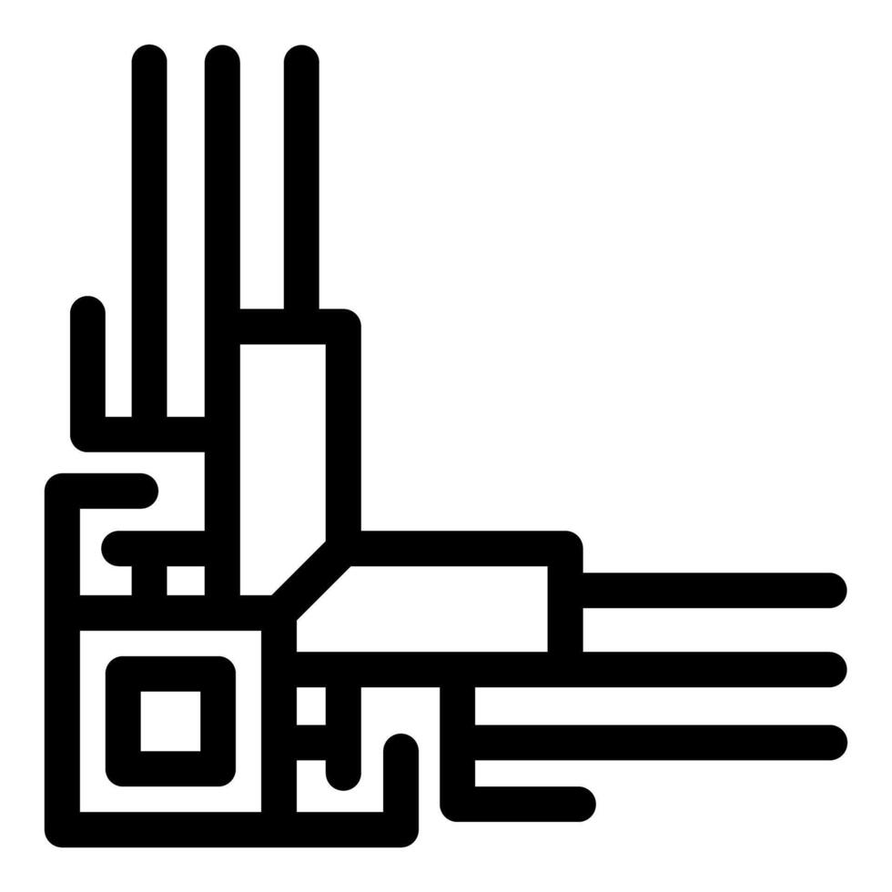 Circuit board corner element representing technology and electronics vector
