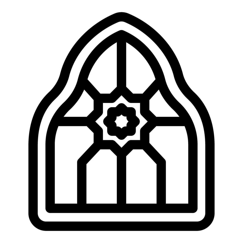 Arabic style window featuring pointed arch and geometric star design vector