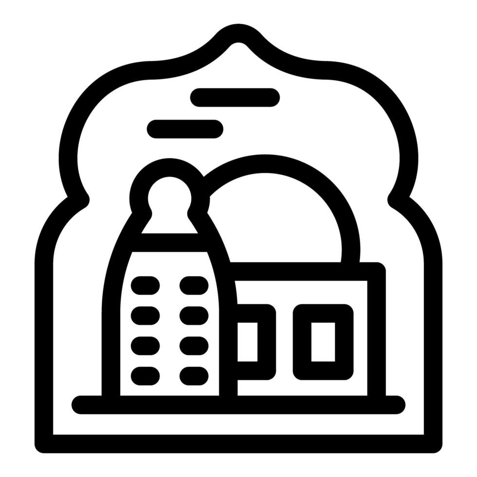Mosque building religion islam architecture outline icon vector