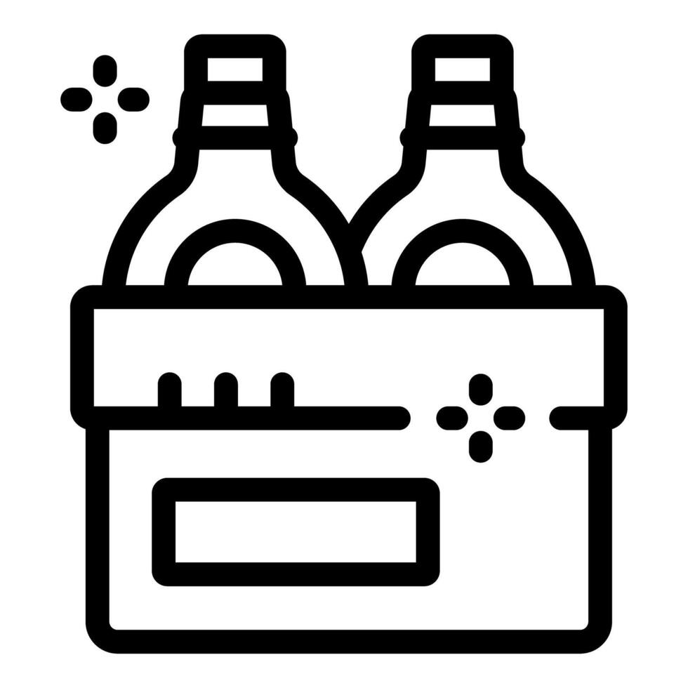 Cardboard box containing two glass bottles being delivered vector