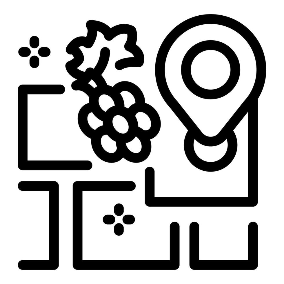 Gps icon showing location of vineyard for wine tourism vector