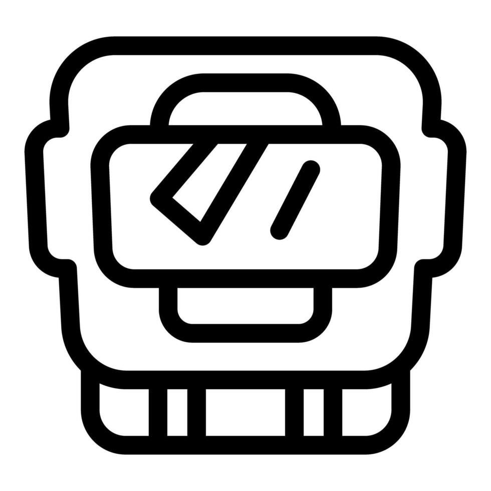 Robot head is displaying information on its screen vector