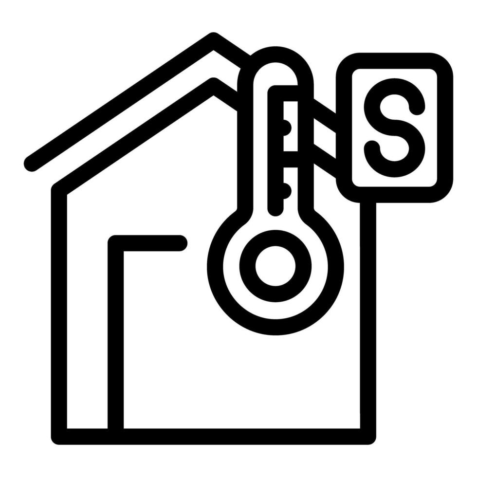 House showing high temperature with thermometer and letter s for summer season vector