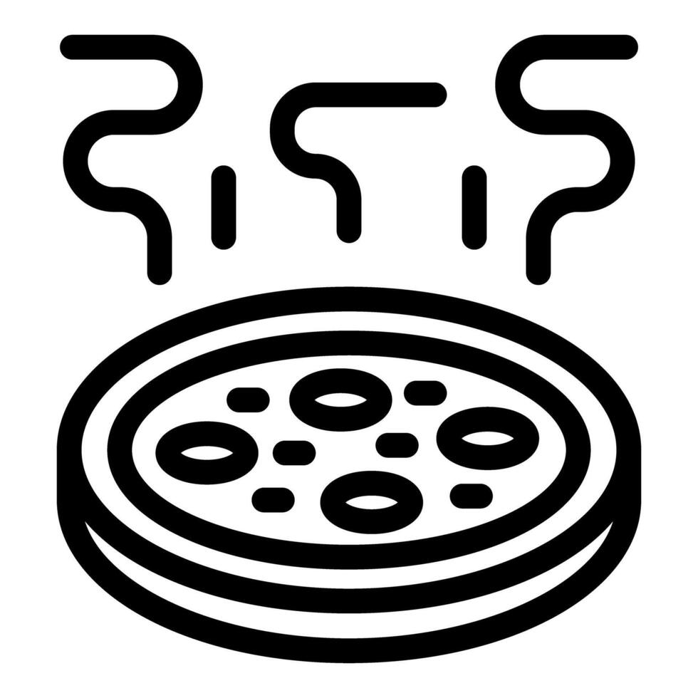 Steaming hot pizza is coming out of the oven vector