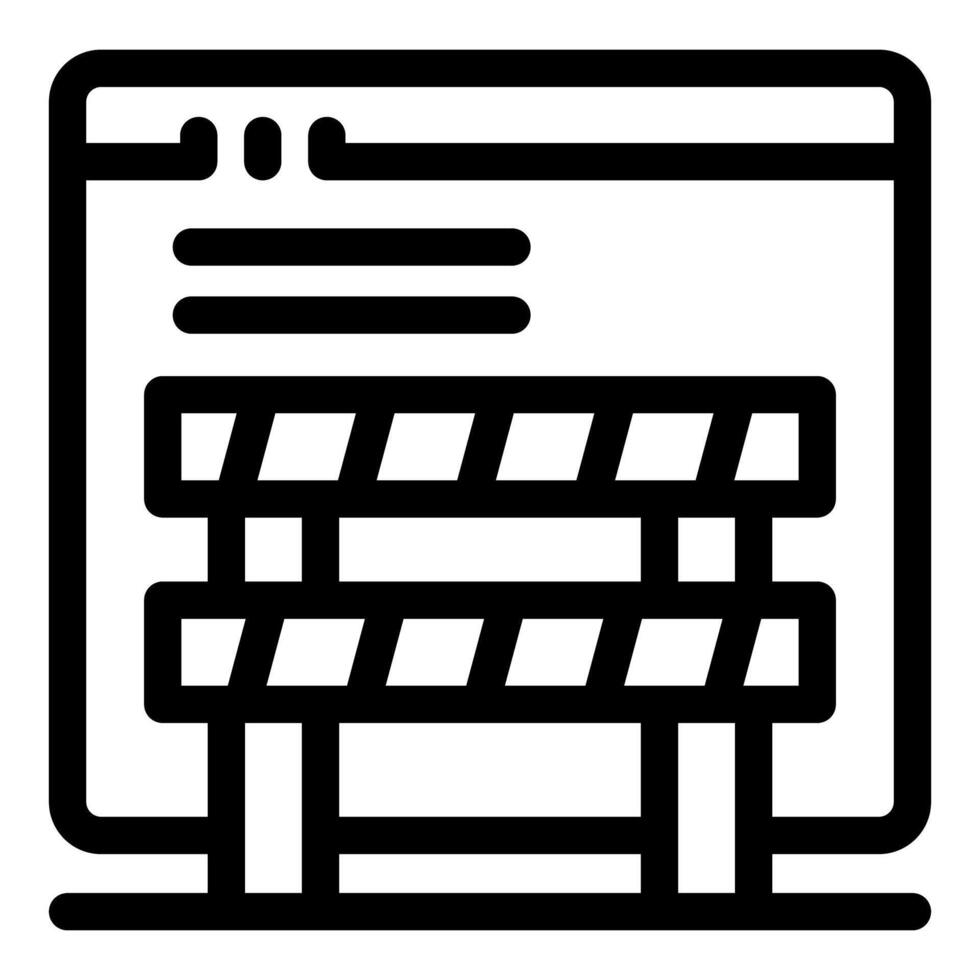Website under construction barrier presenting important information vector